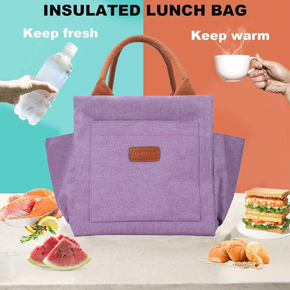 Lunch Bag Women, Reusable Leakproof Insulated Lunch Box- Purple5