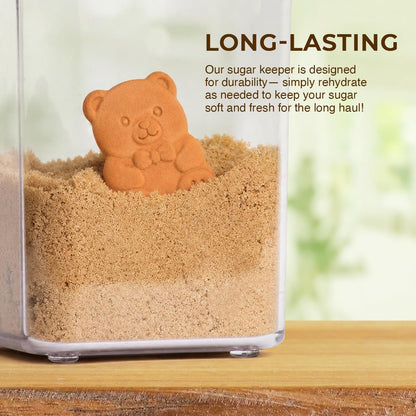 Brown Sugar Bear Keeper, Terracotta Sugar Saver Softener for Brown Sugar Containers, Reusable Food-Safe Clay Moisture Regulator, Keeps Sugar Soft, 1 Pack6