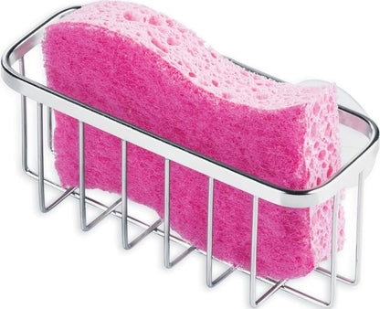 Gia Stainless Steel Dish Sponge Holder Basket with Suction Cups, Ideal for Kitchen Sinks and Bathroom Organization, 2.25"D X 2.5"W X 5.75"H, Set of 1, Polished1