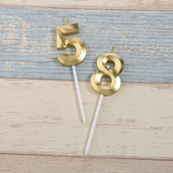 Gold 85Th & 58Th Birthday Candles,Gold Number 85 58 Cake Topper for Birthday Decorations Party Decoration2