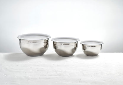 Le Creuset Stainless Steel Nested Mixing Bowls with Plastic Lids, Set of 36