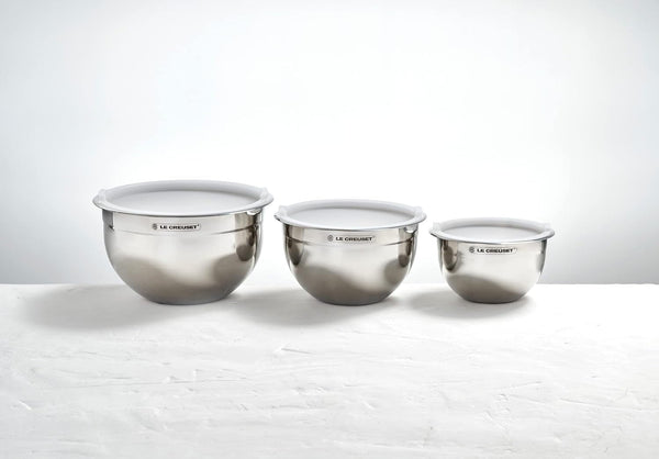 Le Creuset Stainless Steel Nested Mixing Bowls with Plastic Lids, Set of 36