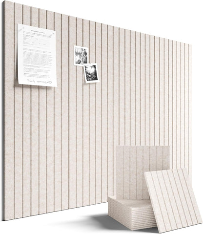 48" X 36" Large Felt Bulletin Board, Oatmeal | 12 Pack Cork Board Alternative with 60 Safe Adhesive Tabs, Pin Boards for Wall Decor, Home, Office, Classroom,Dorm1