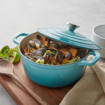 Sur La Table Enameled Cast Iron round Dutch Oven, 4 Qt, Light Blue3