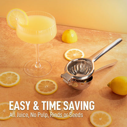 Lemon Squeezer Stainless Steel with Premium Quality Heavy Duty Solid Metal Squeezer Bowl - Large Manual Citrus Press Juicer and Lime Squeezer Stainless Steel - by3