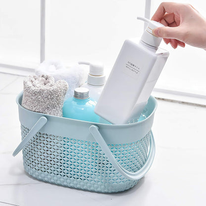 Portable Plastic Shower Caddy Basket with Handles, Blue7