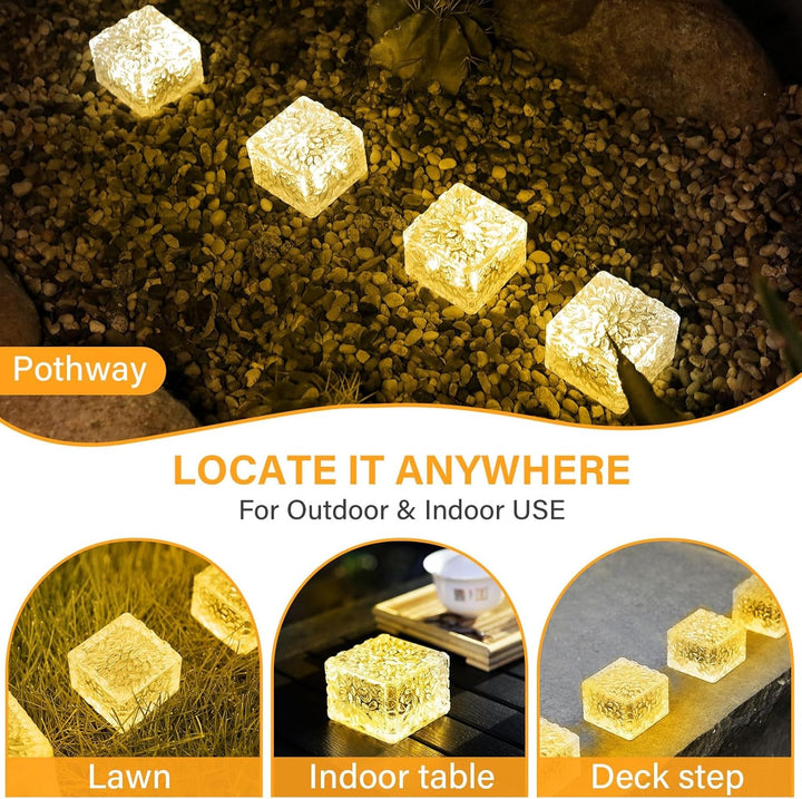 Solar Brick Lights Outdoor Solar Lights Outdoor Waterproof Patio+2