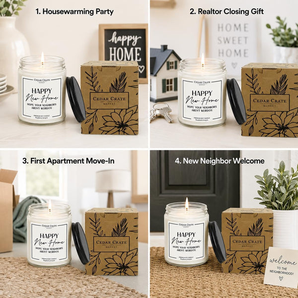House Warming Gifts New Home – Funny New Homeowner Candle for Women & Men, Housewarming Gifts New Home, Closing Gift for Home Buyers – Raspberry Sangria Soy Candle, Made in USA6