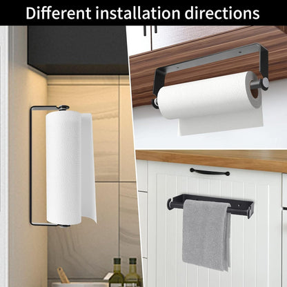 Under Cabinet Paper Towel Holder, Adhesive or Drill Mount Paper Towel Holder, Wall Mount Paper Towel Holders for Kitchen or Bathroom (Black)7