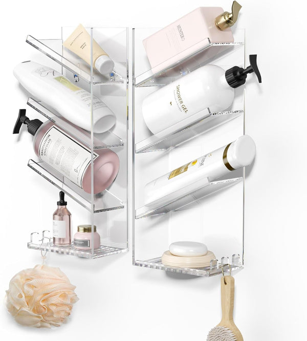 Acrylic Bathroom Organizer Caddy Shampoo Holder Combination Shelf1