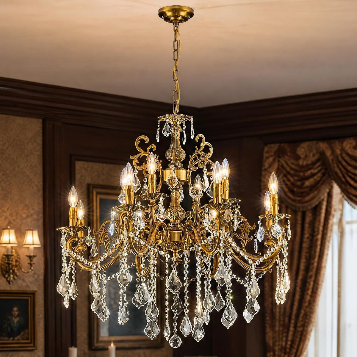vintage-8-arms-crystal-chandelier-candle-light-fixture-for-dining-room-living-room-bedroom-hallway-entryway-antique-gold-finish-34-12-lights