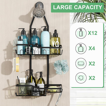 Shower Caddy Hanging,Rustproof Anti-Swing Shower Organizer6