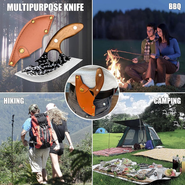 Viking Knife，Ulu Boning Kitchen Knives for Meat Cutting.7