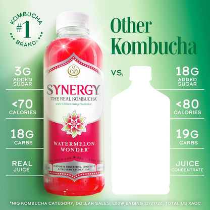 the Real Kombucha - Watermelon Wonder - 16 Fl Oz Bottle - Raw Probiotic Drink for Gut Health and Immune Support4