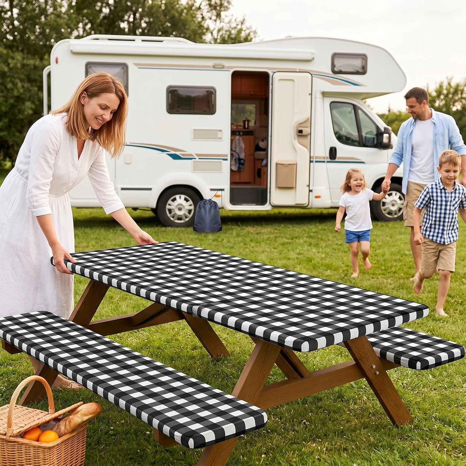 6ft-picnic-table-cover-with-bench-covers-elastic-fitted-tablecloth-waterproof-washable-rectangle-tablecloths-buffalo-plaid-tablecloth-for-dining-camping-outdoor-black-white-30-x-72