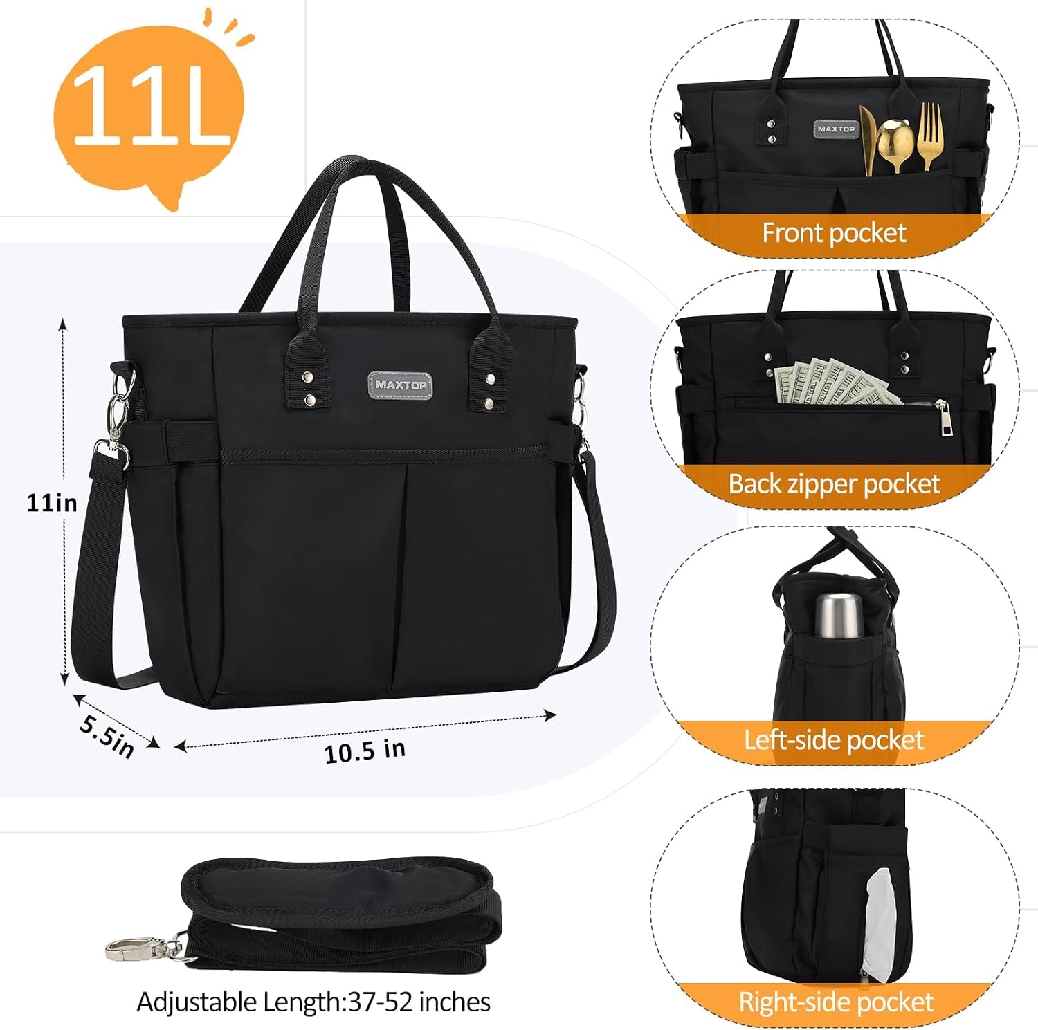 lunch-bag-women-for-work-insulated-thermal-lunch-box-for-men-with-wide-open-pocket-reusable-leakproof-cooler-bags-with-removable-shoulder-strap-for-teacher-nurse-office-picnic-travel-black