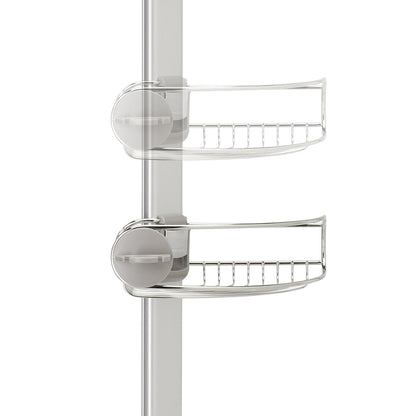 Simplehuman 5 Ft. to 8 Ft. Tension Shower Caddy, Stainless Steel and Anodized Aluminum BT11093
