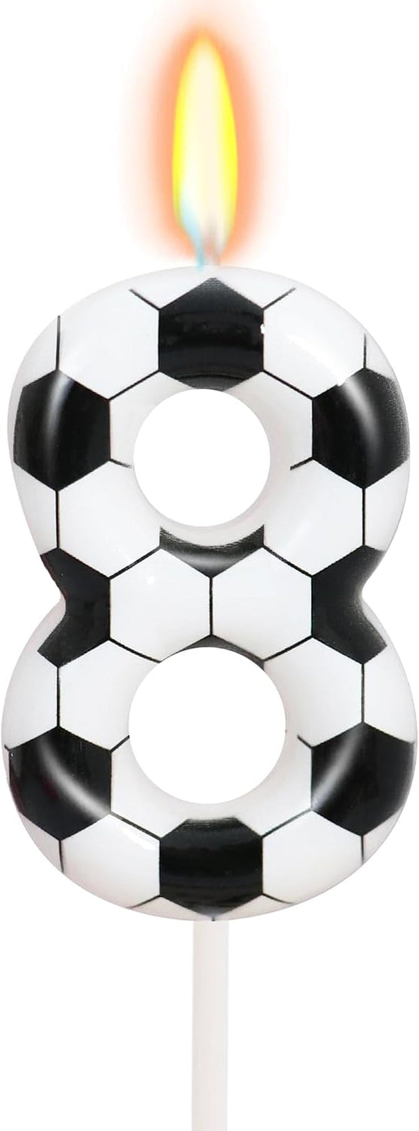 Soccer Theme Number 8 Candle, Soccer Birthday Party Decorations1