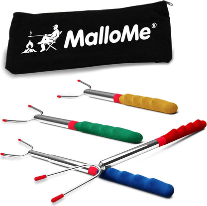 Smores Sticks for Fire Pit 45 Inch Extra Long - Marshmallow Roasting Sticks Smores Kit -Smore Skewers Hot Dog Fork Campfire Cooking Equipment, Camping Essentials, Outdoor Accessories (4 Pack)1