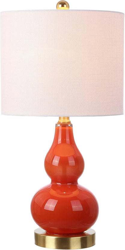 Anya Gourd Glass Table Lamp 20.5", Sunset Orange1