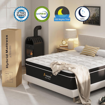 Firm Queen Mattress 14 Inch, Hybrid Mattress Queen Size in a Box, Pressure Relief Gel Memory Foam and Motion Isolation Pocket Springs, Certipur-Us, 365-Night Trial7