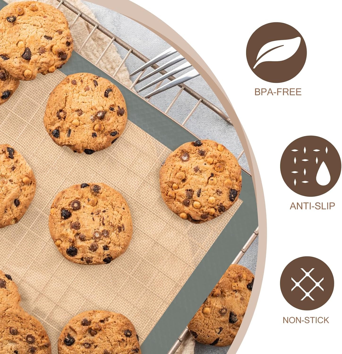 silicone-baking-mat-nonstick-and-reusable-3-pack-easy-cleanup-half-and-quarter-sheet-sizes-for-cookies-bread-pastries-roasted-vegetables-gray