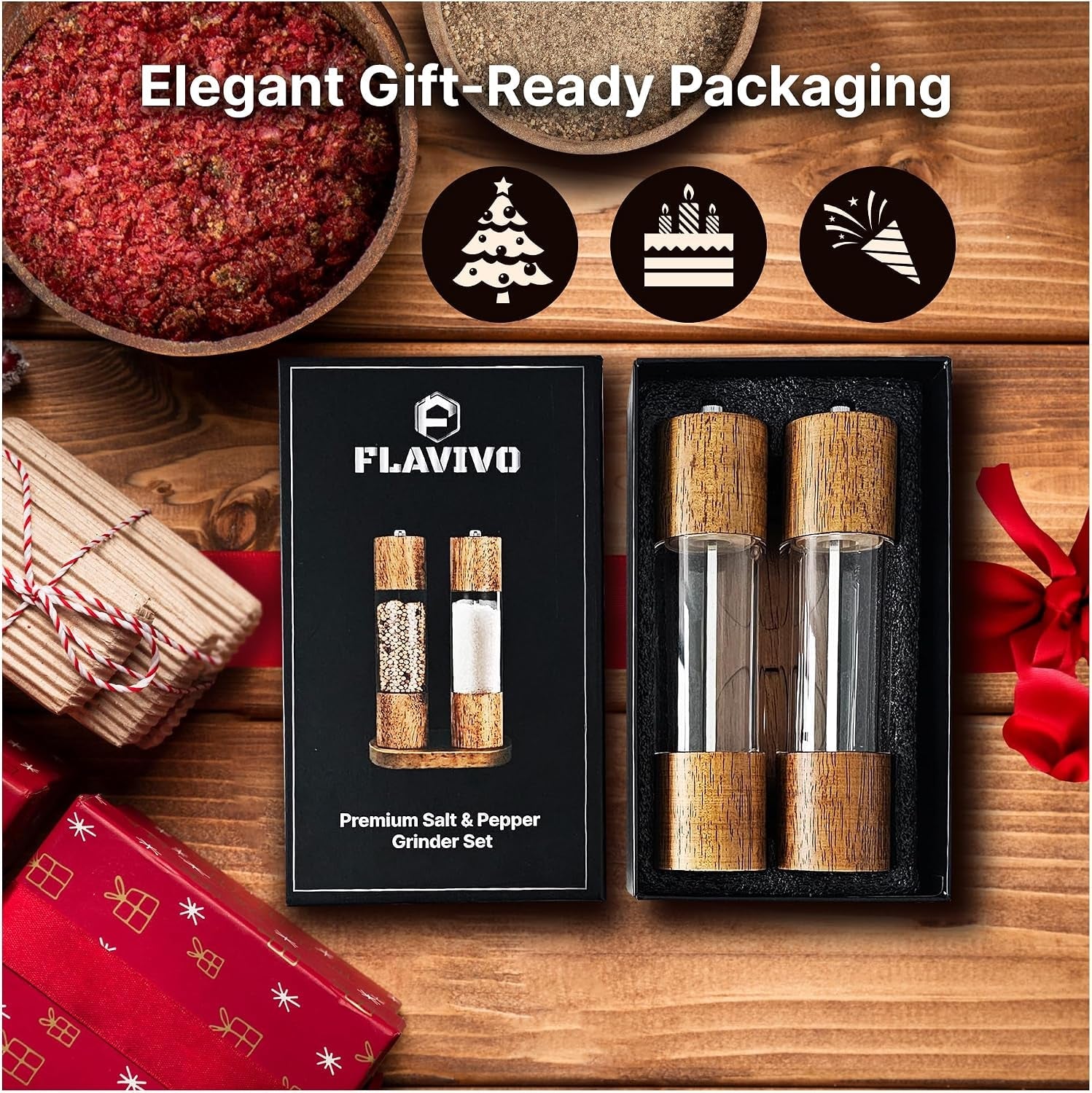 wooden-salt-and-pepper-grinder-set-manual-premium-acrylic-salt-and-pepper-mills-with-adjustable-ceramic-core-and-wooden-stand-8-inch-refillable-giftable-shakers-2-pieces-with-tray