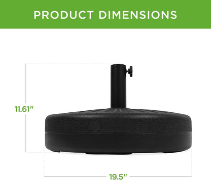 Best Choice Products Fillable Umbrella Base Stand round Sunburst Plastic Patio Umbrella Base Stand, Pole Holder for Outdoor, Lawn W/ 55Lbs Weight Capacity, Adjustment Knob7