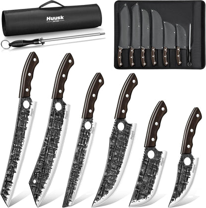 8PCS Butcher Knife Set for Meat Cutting with Roll Bag, Gifts for Men1