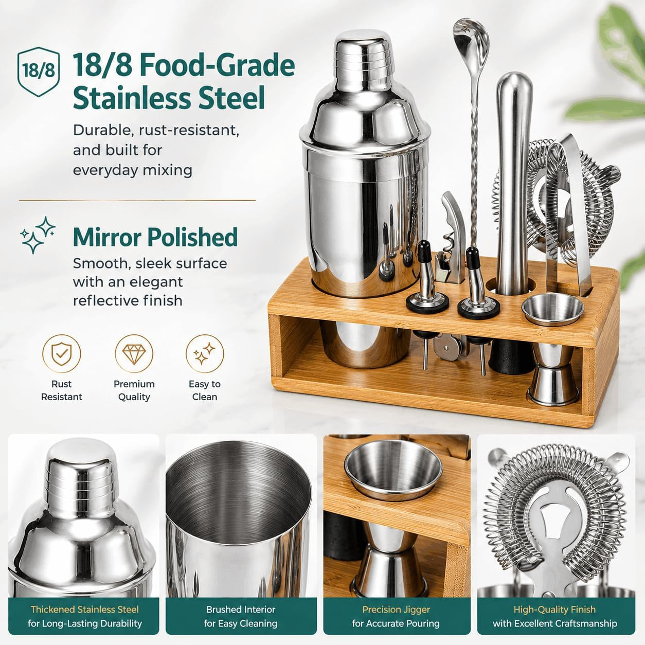 cocktail-shaker-set-18-8-food-grade-stainless-steel-mixology-bartender-kit-10-piece-bar-tools-with-stylish-bamboo-stand-rust-proof-dishwasher-safe-professional-martini-shaker-gift-for-men-dad