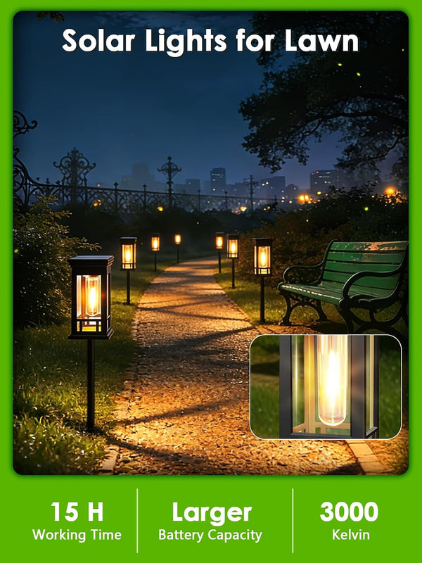 10 Pack Solar Pathway Lights Outdoor Waterproof, Garden Lights9