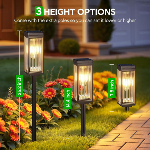 Solar Pathway Lights Outdoor, 8 Pack Upgraded Solar Lights Outdoor Waterproof, Bright up to 15 Hrs Auto On/Off Garden Light for Yard Patio Lawn Path Walkway Driveway outside Decor4
