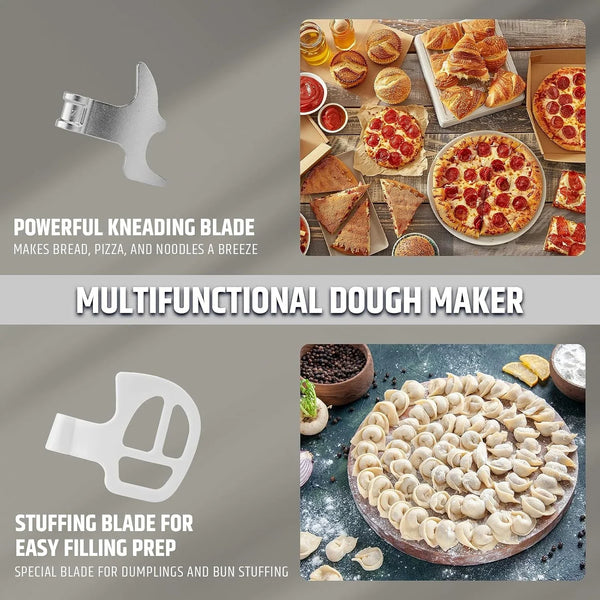 Electric Dough Maker, 5L 4.5QT Household Dough Mixer with Ferment Function, Microcomputer Timer, Stuffing Blade & Stainless Steel Bowl for Bread, Pizza, Noodles, Dumplings6