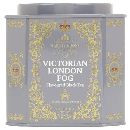 Victorian London Fog Tea, 30 Sachets in Tin | Black and Oolong Teas with Bergamot, Vanilla, Citrus and Lavender. Contains Caffeine.1