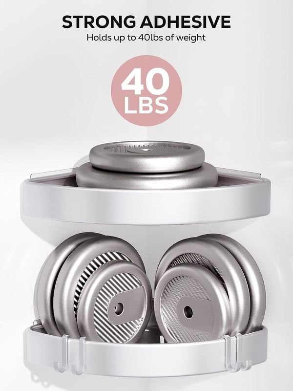 Adhesive Shower Caddy Corner, 2 Pack, Silver5