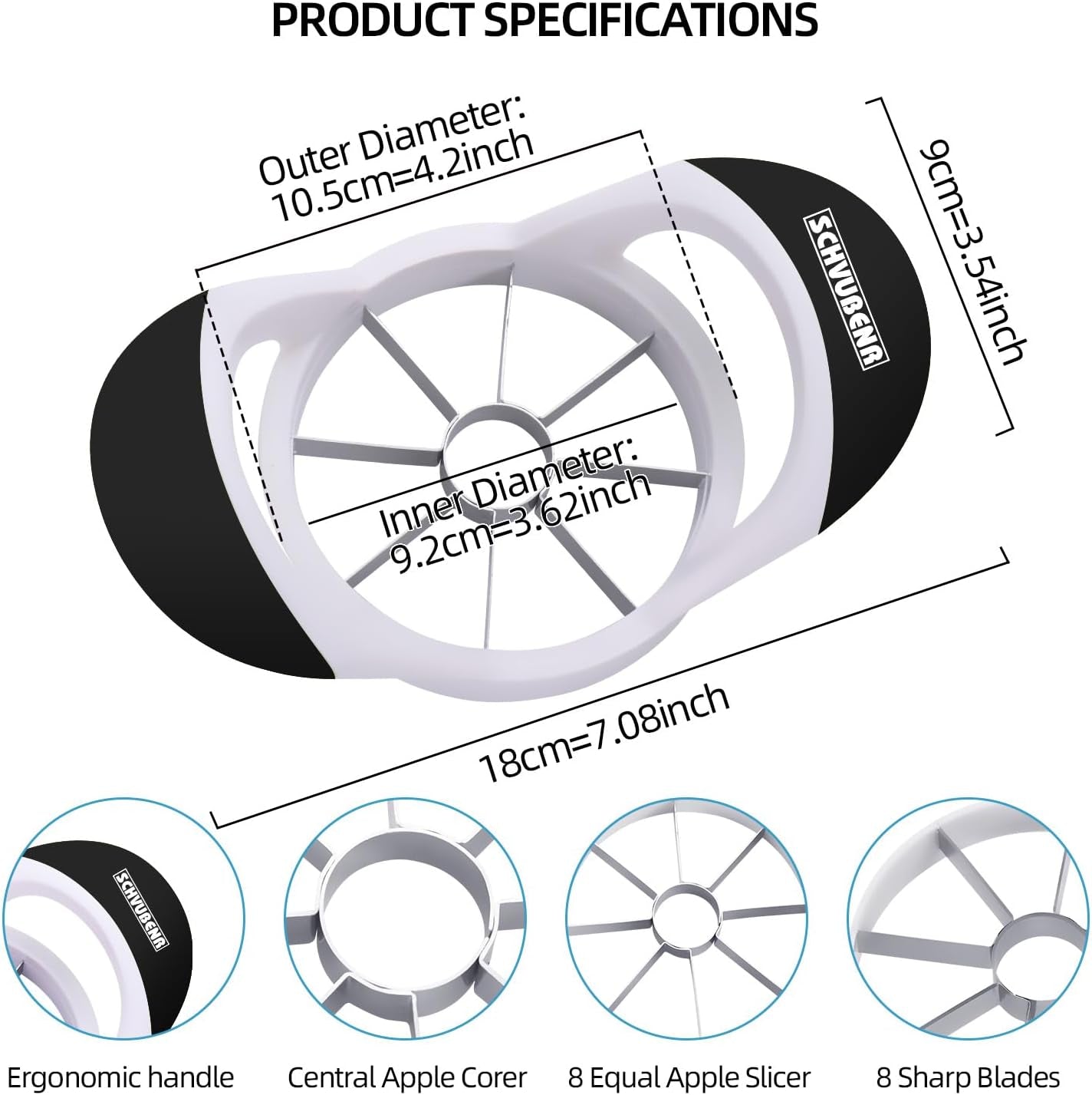 3-5-inch-apple-slicer-professional-apple-cutter-stainless-steel-apple-corer-super-sharp-apple-slicer-and-corer-apple-tool-with-8-sharp-bladesblack