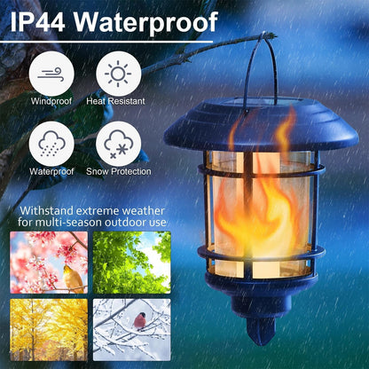 6 Pack Solar Flame Torch Lights Outdoor, Halloween Dual Use Flickering Flame Garden Light, Christmas Hanging Lanterns, Auto On/Off & Waterproof Lighting for Lawn Patio Yard Walkway Driveway8