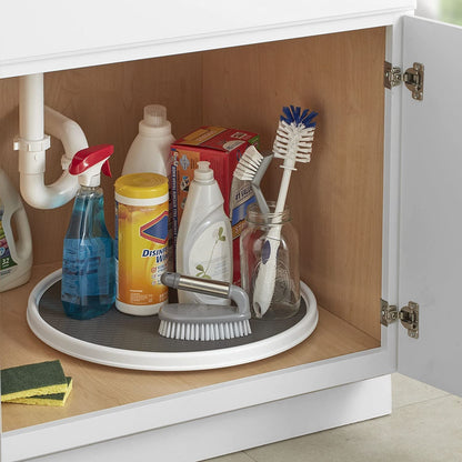 18 Inch Lazy Susan Turntable Organizer - Nonslip Rotating Cabinet Organizer for Kitchen Pantry, under Sink, Countertop Storage, Rimmed Edge, Wipe Clean4