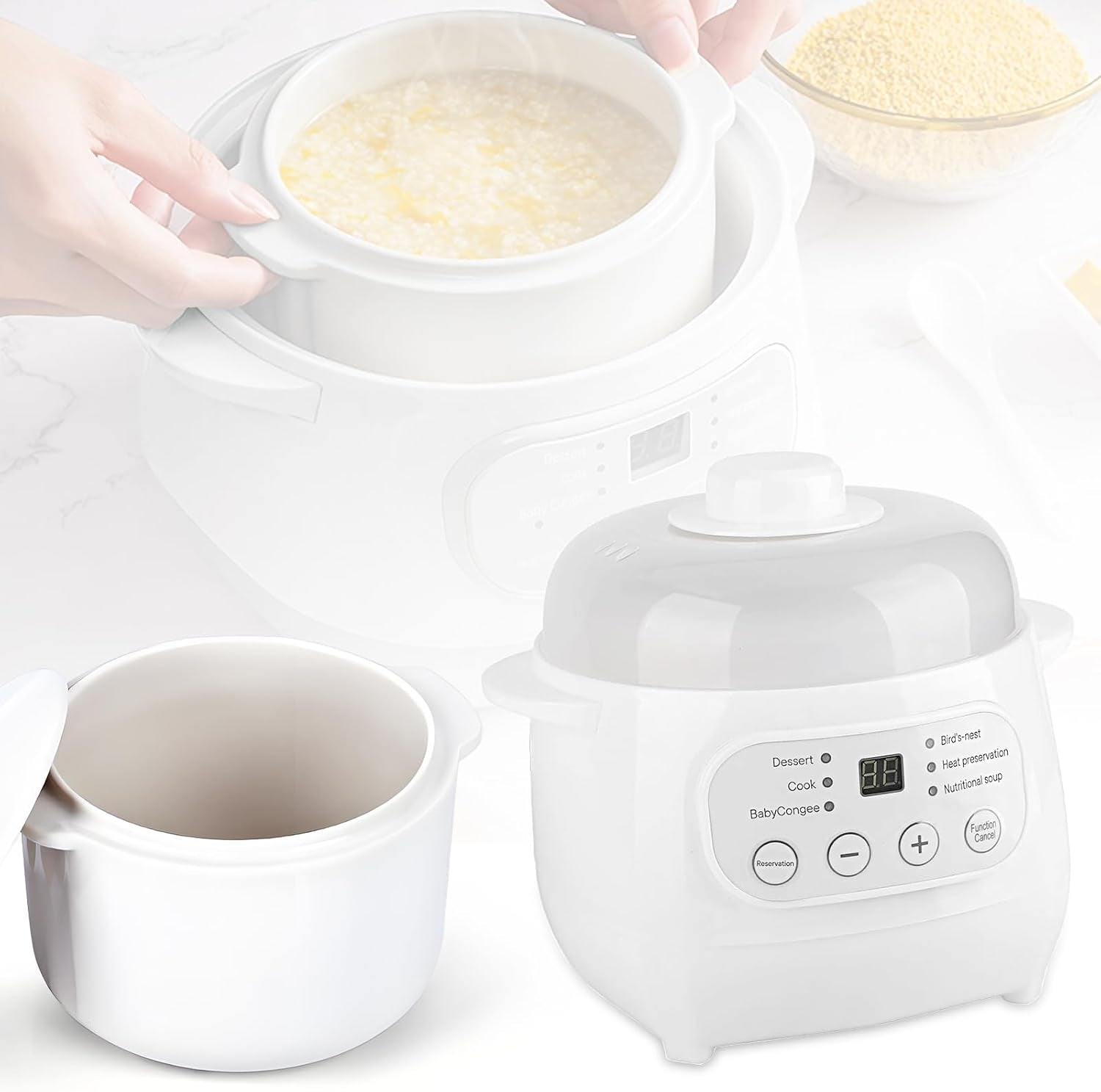 white-1l-mini-slow-cooker-with-steamer-basket-24-hour-timer-and-automatic-keep-warm-function-200w-smart-ceramic-electric-slow-cooker-kitchen-cooking-appliance