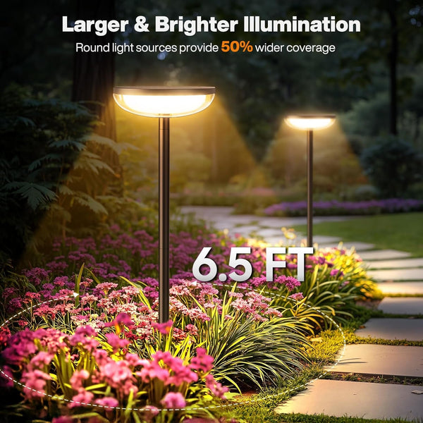 Solar Pathway Lights Outdoor, 6 Pack Tall Solar Garden Lights Outdoor Waterproof for Yard Flower Bed Patio Path Walkway Driveway outside Decor Landscape Lighting2