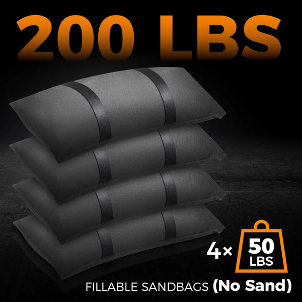 200 LBS Umbrella Base Weights Sandbags, 4 Packs Sand Bags for Weight, Weatherproof Fillable Heavy Duty Weight Sandbag for Outdoor Furniture Backyard Umbrella Garden Trampoline Poolside Accessories2
