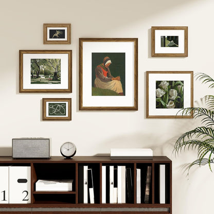 8X10 Picture Frames Set of 2, Vintage Photo Frames, Walnut2