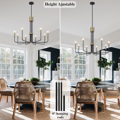 Black and Gold Chandelier 8 Light Modern Chandeliers Ceiling Lights3