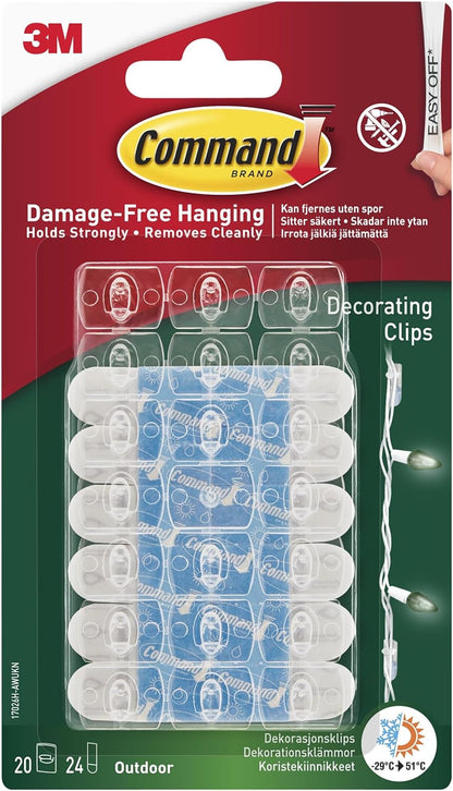 Command Decorating Clips, Pack of 20 Mini Hooks and 24 Small Adhesive Strips1