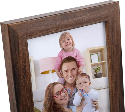 5X7 Picture Frame Brown Set of 12, Multi Rustic Walnut Wood-Color 5 by 7 Photo Frames Bulk for Wall or Tabletop Display8