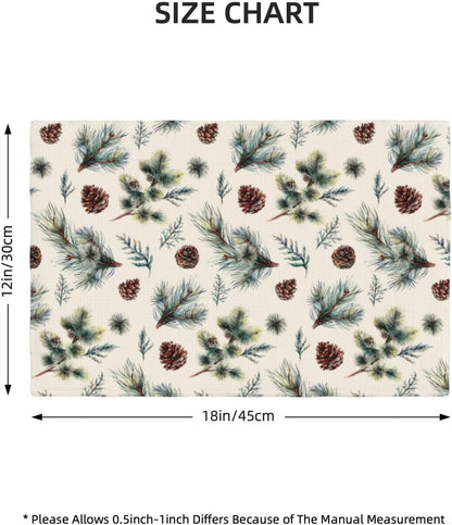 Winter Pine Cone Rustic Branches Placemats Set of 4 12X18 Inch4