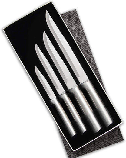 Cutlery Wedding Register Gift Set (S04), Silver | 4-Piece Knife Set , Stainless Steel Blade, Cast Aluminum Handle1