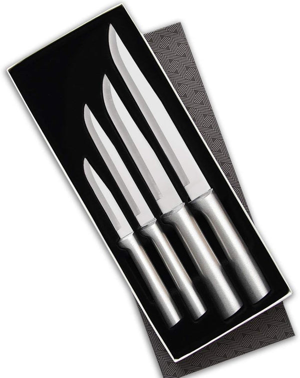 Cutlery Wedding Register Gift Set (S04), Silver | 4-Piece Knife Set , Stainless Steel Blade, Cast Aluminum Handle1