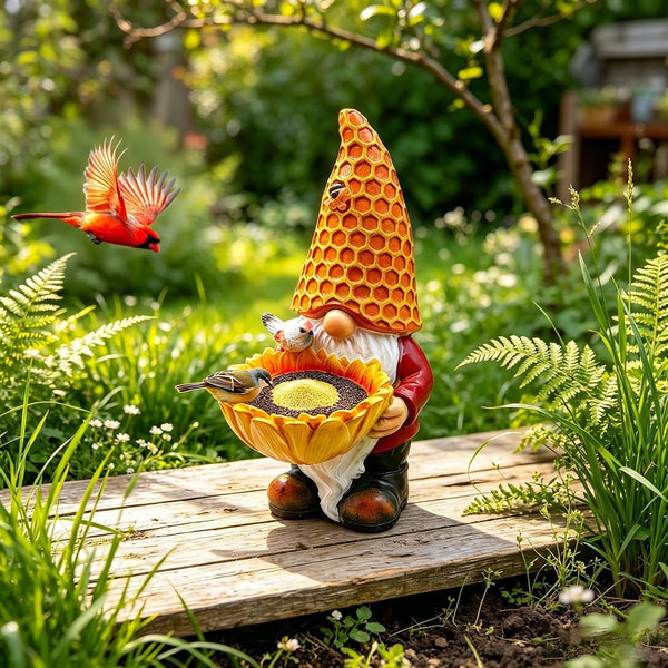 Solar Garden Gnome with LED Lights - Sunflower Garden Gnomes Outdoor, Gnomes Decorations for Yard, Patio, Lawn - Gift for Mom, Grandma, Gnome Gifts for Women, Garden Lovers7