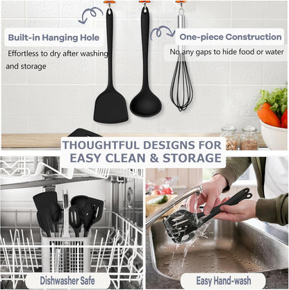 Silicone Cooking Utensils, 10 Pcs Kitchen Cooking Utensils Set6